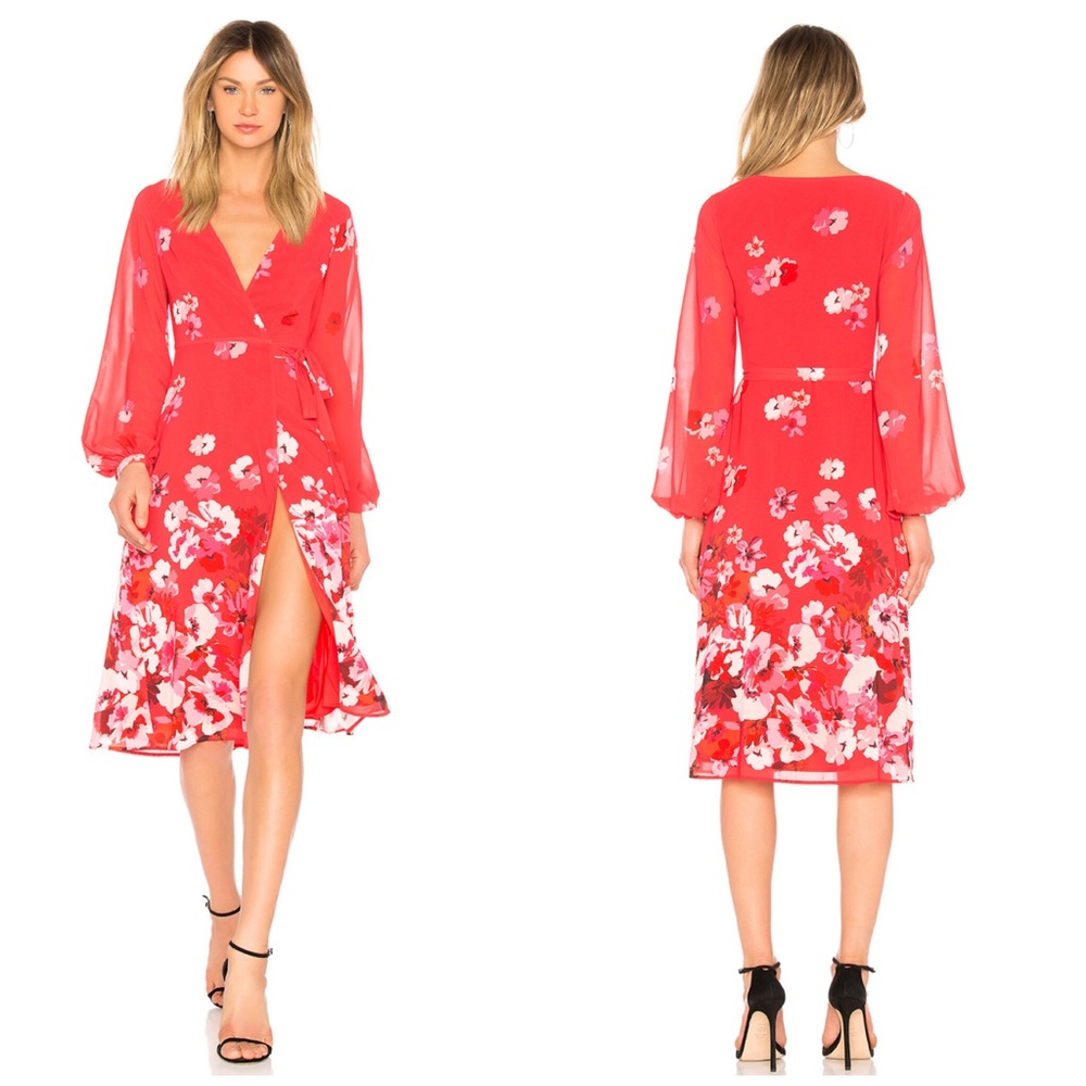 NWT Revolve - Privacy Please Floral Wrap Midi Dress - L
